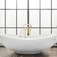 Salle de bain en pierre naturelle Baignoire en pierre de marbre blanc pour la décoration des toilettes