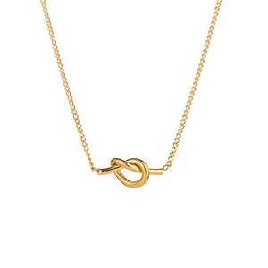 Collana con nodo placcato in oro 18K con catena a maglie minimalista con diamante perfetto regalo per la festa della mamma della tua madre preferita - Product Image 5