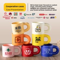 Mug créatif en céramique à grande poignée, résistant au lave-vaisselle, tasse à eau de café mignonne et de grande valeur, logo personnalisé disponible, cadeau idéal