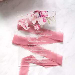 Carte d'invitation transparente en acrylique, carton <span class=keywords><strong>de</strong></span> <span class=keywords><strong>mariage</strong></span> Unique Style eau, vente en gros, pièces - Product Image 6