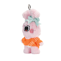 Porte-clés en peluche lapin en coton PP, personnalisable, avec t-shirt, OEM ODM
