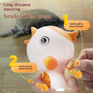 Mainan Dispenser Camilan Kucing Interaktif dengan Laser Pointer dan Pelontar Makanan, Mainan <span class=keywords><strong>Puzzle</strong></span> untuk Latihan Kucing - Product Image 6