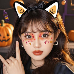 Pegatinas de tatuaje de cara de Halloween, Tatuajes Temporales falsos realistas para disfraces, calcomanías de cuerpo y cara de miedo, accesorios de maquillaje de fiesta - Product Image 3