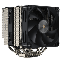 COOLLEO Etian P60TP V3 Due Tower 6 caloducs, radiateur CPU haut de gamme pour PC, refroidisseur d'air pour CPU, refroidissement CPU, LGA115X/1200/1700/1851AMD AM4/5