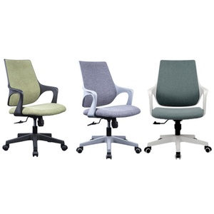 Silla de Oficina Ejecutiva Negra de Gran Tamaño, Respaldo Medio, Giratoria, para Recepción, con Altura Ajustable, Reposabrazos, Moderna, de Malla, en Oferta - Product Image 6