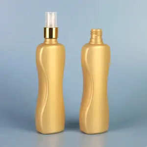 Wholesale Neck Size 20/410 Small Waist Design 150ml Plastic Bottle 5.07 oz PE Golden Luxury Spray Bottle