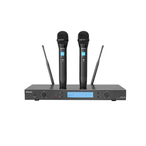 Originale Philips UHF microfono con ricevitore home theater senza fili di karaoke microfono set