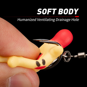 Señuelo <span class=keywords><strong>de</strong></span> Pesca Artificial Suave FUN Thailand Wind Luya Far Thunder Frog, 4.5cm/5.2g, Mini <span class=keywords><strong>Sapo</strong></span> Negro <span class=keywords><strong>de</strong></span> Acero Inoxidable con Doble Anzuelo y Sonido - Product Image 4