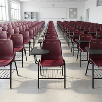 Chaise de formation éducative avec tablette d'écriture et panier à livres, chaise d'étudiant empilable pour salle de classe et amphithéâtre