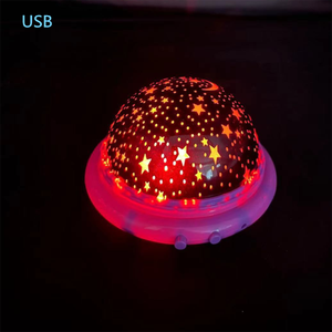 Luz LED para berçário infantil com cobertura de lua e céu, projetor de 4 lâmpadas LED, estrela e lua, mudança de cor noturna - Product Image 6