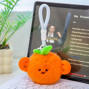 Vente en gros de peluches en coton PP de 12 cm, série fruits, amusantes, pomme, <span class=keywords><strong>avocat</strong></span>, orange, jouets anti-stress, machine à griffes, peluches, porte-clés - Product Image 4