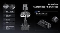 Teclado para juegos GravaStar Mercury V75 HE con interruptores magnéticos de efecto Hall, Rapid Trigger, 8K Polling, RGB ajustable, SOCD