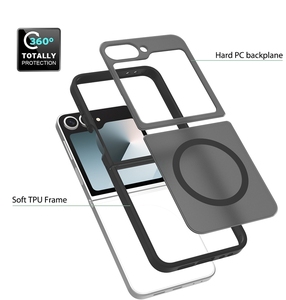 Custodia per telefono cellulare traslucido di lusso con anello magnetico per Samsung <span class=keywords><strong>Galaxy</strong></span> Z Flip <span class=keywords><strong>6</strong></span> custodia Custom Cover del telefono - Product Image 6
