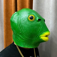 Masque intégral en latex Berryhead vert sable pour Halloween et Carnaval, idéal pour le cosplay, au design étrange et original