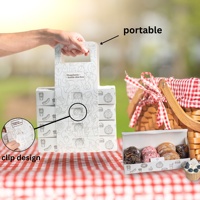 Boîte de pique-nique 4 niveaux de qualité alimentaire avec poignée, résistante à la graisse, OEM ODM, plateau à étages pour pique-niques, traiteur et événements festifs