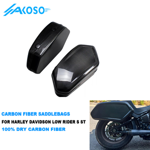 Sacoche <span class=keywords><strong>de</strong></span> moto AKOSO en fibre <span class=keywords><strong>de</strong></span> carbone sèche 3K véritable pour Harley Davidson Softail Low Rider S ST 2022-2025 - Product Image 1