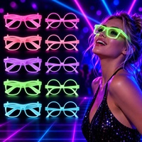 Lunettes de fête fluorescentes originales, montures rondes et carrées à couleurs changeantes, accessoires photo lumineux pour anniversaire, danse, fête sous lumière noire
