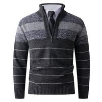 Suéter de Punto Grueso y Cálido con Cuello Alto y Cierre de Cremallera, Estilo Old Money de Lujo, con Logotipo Personalizado, para Hombre, Invierno