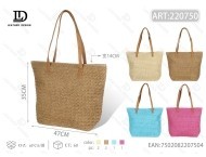 Borsa Tote da Donna in Paglia, Borsa da Spiaggia Casual con Apertura Superiore, Due Manici, Capacità 3L, Fodera in Poliestere - Product Image 1