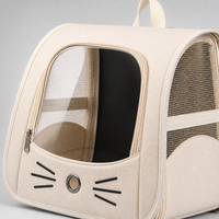 Sac à dos pour animaux de compagnie YAOYUE en nylon rayé avec fenêtre transparente, respirant, pour petits chiens et chats