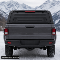 Hardtop noir pour Ute double cabine avec fenêtres à persiennes, plateforme de toit, portes à ailes de mouette, étanche pour Hilux OEM ODM