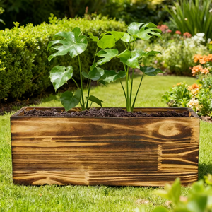 Boîte <span class=keywords><strong>rectangulaire</strong></span> en <span class=keywords><strong>bois</strong></span> pour fleurs, 8x4x4 pouces, pour faire pousser des plantes vertes sur les balcons ou les tables, grande jardinière en <span class=keywords><strong>bois</strong></span>. - Product Image 4