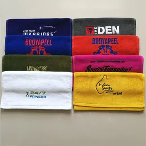 Cotton Towels 30*30cm Custom Black Cotton Face Towel With Logo Embroidery