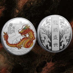 Moneda Oriental Auspiciosa del Dragón, Tótem de la Suerte, Insignia Conmemorativa del Dragón, Dragón Metálico Ascendente, Recuerdo de China Próspera - Product Image 4
