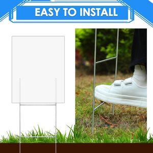 Customized 18x24 Double Sided Corrugated PP <b>Plastic</b> Signs Open Welcome Board Business Yard Signs H Stakes Custom Logo Custom - Product Image 5