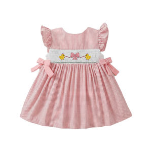 Детские платья на заказ с бантом, оптовая продажа детской одежды с вышивкой для девочек, праздничные платья для девочек, вышитая одежда для девочек-принцесс - Product Image 4