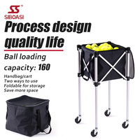 Chariot de transport pliable en acier inoxydable pour balles de volley-ball de football avec sac de transport et roues