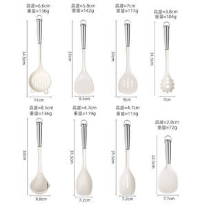 Silicone Kitchen Utensil Set 7Pcs Stainless Steel Handle Heat Resistant Non Stick Spatulas <b>Cooking</b> Spoons For Home Use - Product Image 3