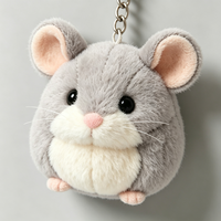 Porte-clés en peluche OEM en forme de souris, breloque de sac en peluche animale, pendentif souris en peluche avec sangle tissée durable, décoration de sac, porte-clés souris