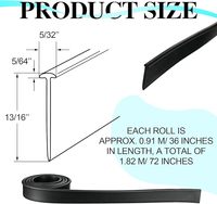 Burlete de silicona negra para puerta de ducha, tira de sellado inferior de goma impermeable para el hogar, baño, cocina, dormitorio