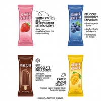 Sachet d'emballage vertical personnalisé imprimé pour bâtonnets glacés, protéinés, résistants à l'humidité, scellés à l'arrière, pour aliments, snacks et gelées