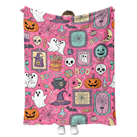 Selimut Flanel Fleece Kartun Halloween Kualitas Tinggi Grosir Pabrik, Lembut, Lucu, dan Mudah Dibawa untuk Anak-Anak