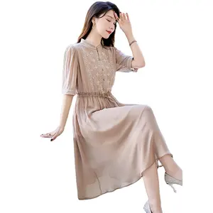 Silk Dress International Brand Women's High-end Luxury 2024 New Summer Silk Dress