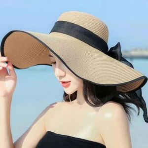 Ladies Summer Seaside Travel Sunscreen Sunshade Holiday Big-brimmed <b>Straw</b> Sun <b>Hats</b> <b>Straw</b> Beach <b>Hats</b> - Product Image 6