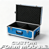 Chariot en aluminium rouge personnalisable, échantillon roulant, valise de transport avec poignée télescopique, mousse EVA rembourrée, support OEM facile à transporter