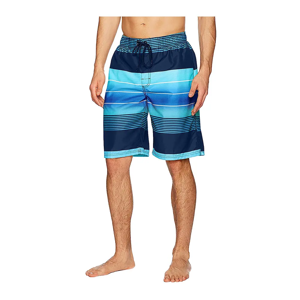 Print on Demand Striped Pattern Men Beachwear Beach Short Customize Breathable Summer Board Shorts Wholesale Beach Pant for Male