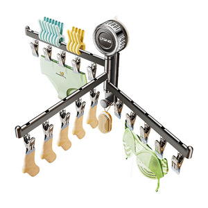 Tendedero Plegable para Calcetines Lteng, Tendedero Giratorio de Pared con Múltiples Pinzas para Balcón y Uso Doméstico - Product Image 4