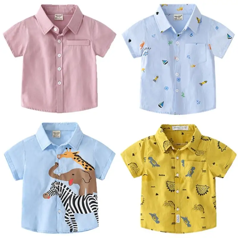 Camisa infantil 100% Algodão Camisa Meninos Vestuário Crianças Camisa confortável Ainda sem comentários