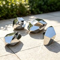 Sculpture moderne abstraite en acier inoxydable effet miroir, motif pavé, pour décoration artistique intérieure, cour et extérieur