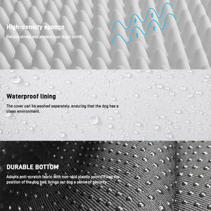 Lit <span class=keywords><strong>pour</strong></span> <span class=keywords><strong>chien</strong></span> de grande taille en mousse à mémoire de forme <span class=keywords><strong>orthopédique</strong></span> lavable en peluche courte grise personnalisé par le fabricant, tapis de sommeil rectangulaire <span class=keywords><strong>pour</strong></span> chiens de taille moyenne à grande - Product Image 4