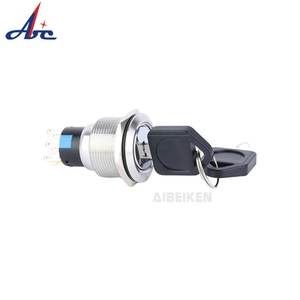22MM ON-OFF-ON <span class=keywords><strong>3</strong></span> <span class=keywords><strong>positions</strong></span> auto-verrouillage/momentané en acier inoxydable interrupteur rotatif <span class=keywords><strong>à</strong></span> <span class=keywords><strong>clé</strong></span> en métal interrupteur de verrouillage <span class=keywords><strong>à</strong></span> <span class=keywords><strong>clé</strong></span> électrique - Product Image 4