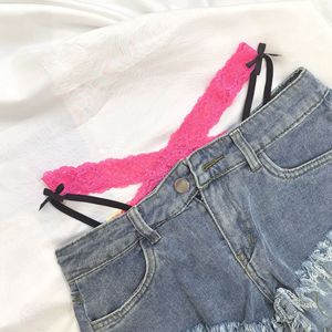 Culottes en satin croisé à taille haute style Spice Girls, en dentelle, pour femmes - Product Image 3