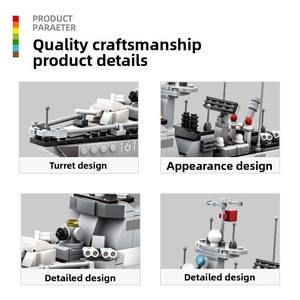 <b>Plastic</b> Building <b>Blocks</b> Small Particles Compatible Bricks Missile Destroyer Aircraft Carrier World War II Ship Battleship - Product Image 3