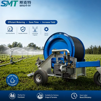 Système d'irrigation par aspersion autopropulsé compact en métal avec pompe, boîte de vitesses, télécommande, économie d'eau automatique, robuste et durable