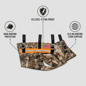 Giubbotto Antiproiettile Multistrato in Kevlar per Cani, Certificato EU EN388 Livello 4, Protezione Toracica e Addominale, Camo Arancione Alta Visibilità, OEM per Caccia - Product Image 3