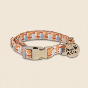 Collar para Perro de Algodón Suave y Duradero, Talla S, Personalizado, Elegante, Moderno, de Lujo, con Estampado y Cierre de Hebilla, con Luces - Product Image 1